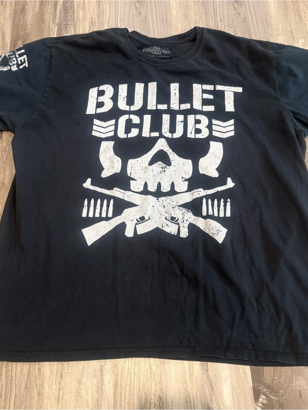 Bullet Club Shirt Mens XL Black Skull Guns Graphic Wrestling Tee Japan